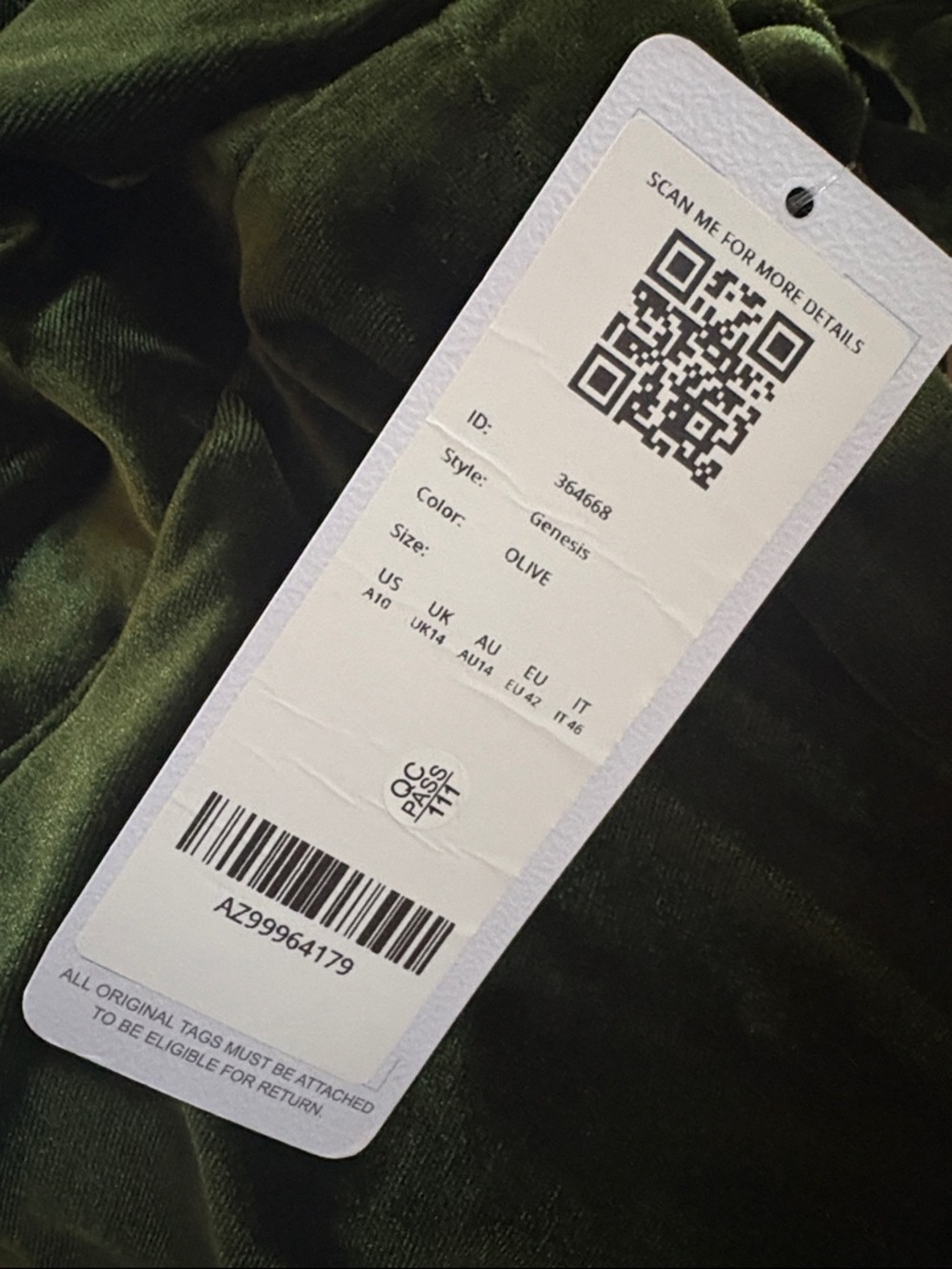 Azazie Genesis Olive Sheath Pleated Velvet Dress, - Picture 6 of 9